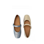 Eira Square-Toe Leather Ballet Flats
