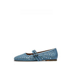 Manon Rhinestone Embellished Denim Flats