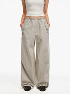 Sand-Washed Cotton Utility Cargo Pants