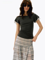 Flutter Sleeve Lyocell Slim T-Shirt