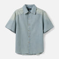 Washed Denim Short Sleeve Shirt
