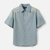 Washed Denim Short Sleeve Shirt