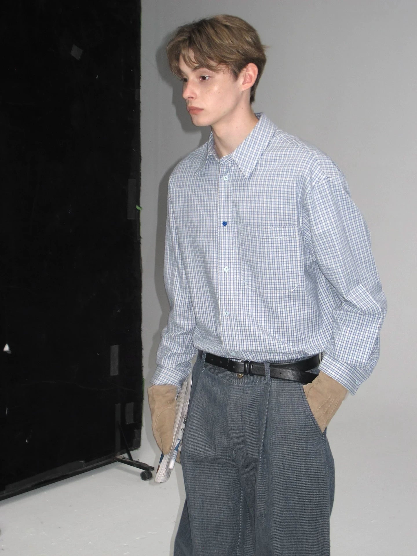 Plaid Cotton Button-Down Shirt