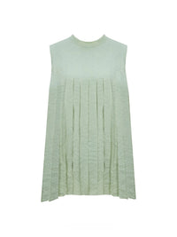 Mist Green Pleated Sleeveless Top