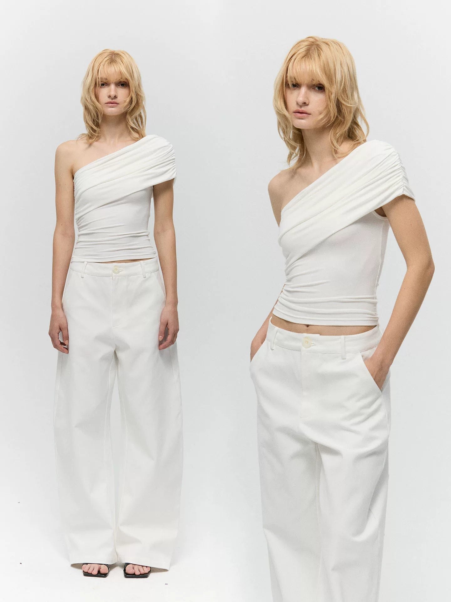 Modal One-Shoulder Draped Top