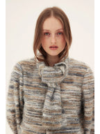 Fringed Multi-Tone Knit Cropped Jacket