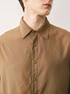 Silk Blend Textured Button-Down Shirt
