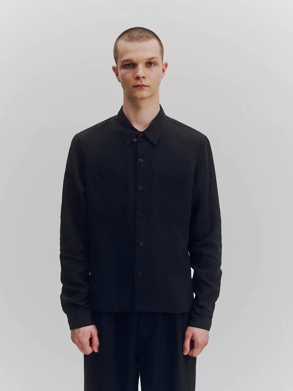 Linen Patch Pocket Button-Down Shirt