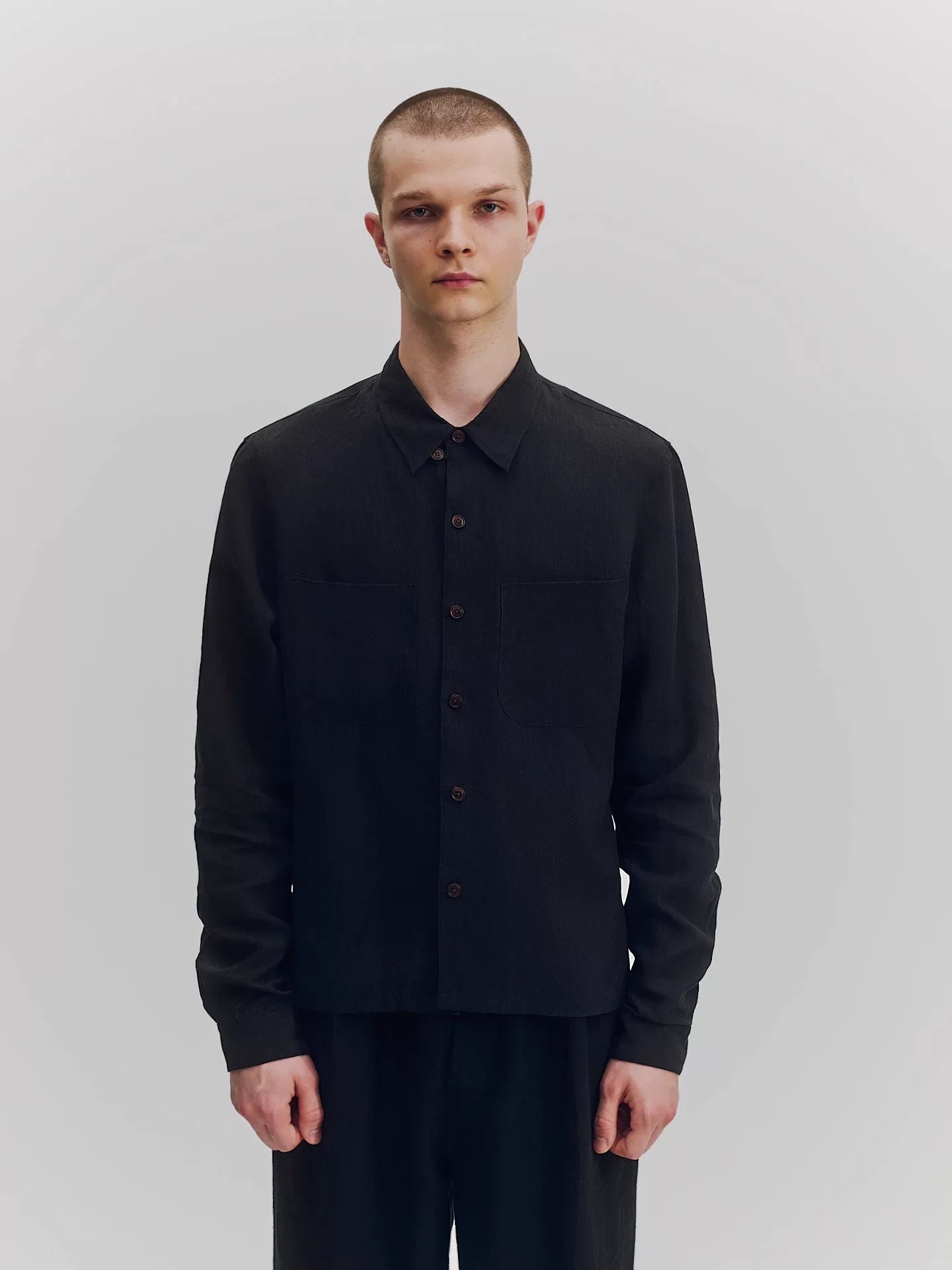 Linen Patch Pocket Button-Down Shirt