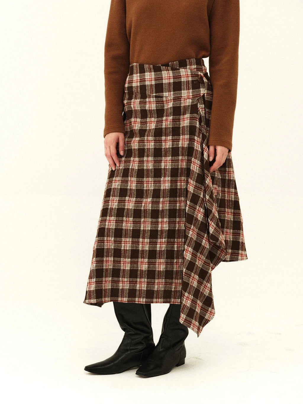 Australian Wool Plaid Wrap Skirt
