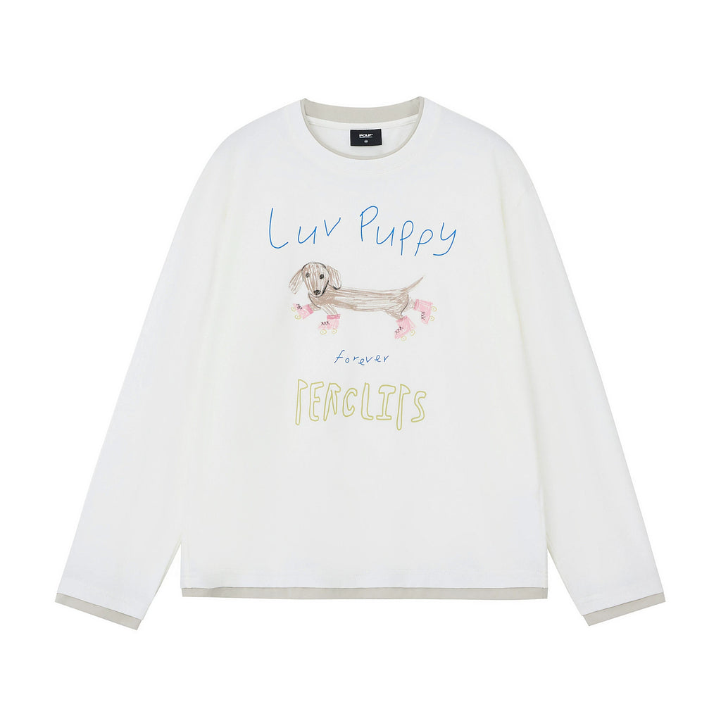 Graphic Print Cotton Crewneck Sweatshirt