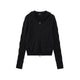 Diamond Knit Hooded Zip-Up Cardigan