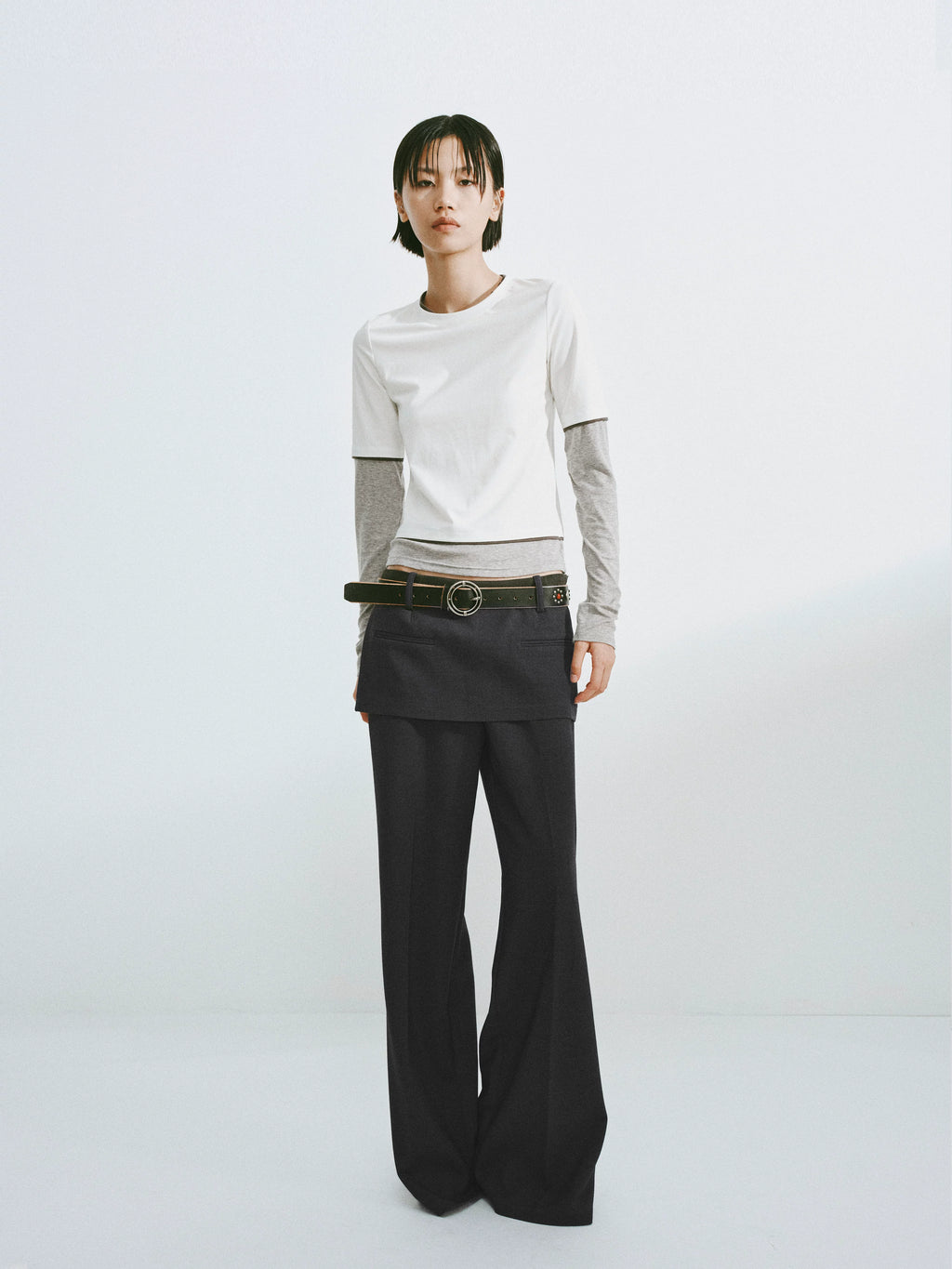 Layered Contrast Sleeve T-Shirt