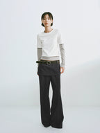Layered Contrast Sleeve T-Shirt