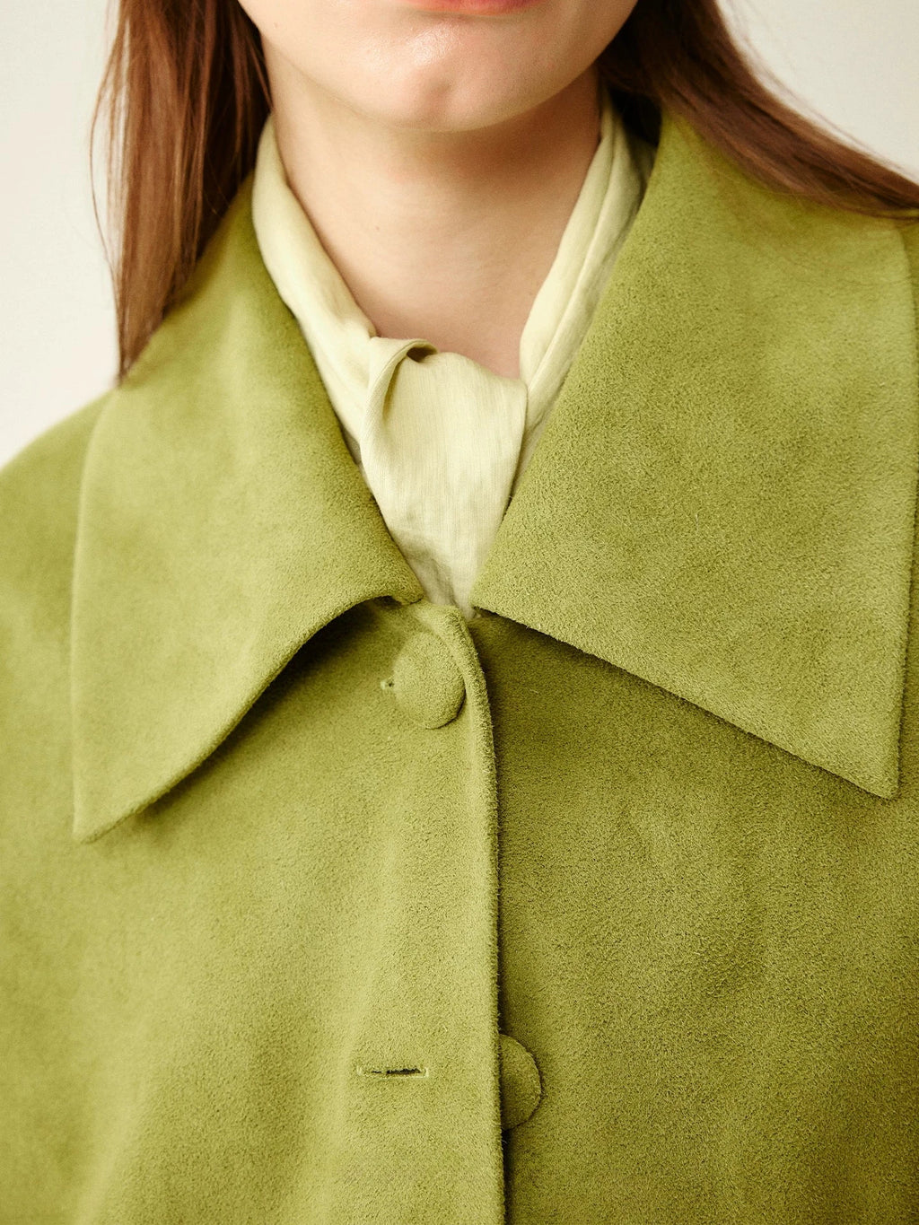 Apple Green Suede Texture Jacket