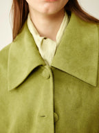 Apple Green Suede Texture Jacket