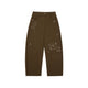 Embroidered Puppy Motif Wide-Leg Trousers