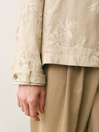 Italian Cotton-Linen Jacquard Chore Jacket