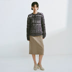 Distressed Diamond Knit Wool Pullover