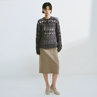 Distressed Diamond Knit Wool Pullover