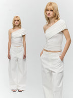 Modal One-Shoulder Draped Top
