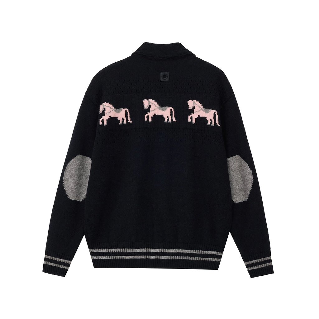 Equestrian Jacquard Polo Sweater