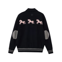 Equestrian Jacquard Polo Sweater
