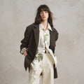 Herringbone Wool Blend Oversized Blazer