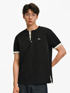 Contrast Trim Henley T-Shirt