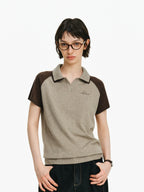 Raglan Knit Polo Shirt