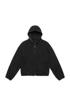 Wool Blend Full-Zip Hooded Jacket