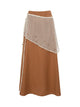 Bamboo Textured Mesh Layered Midi Skirt