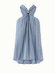 Striped Linen Maxi Dress With Pearl Straps