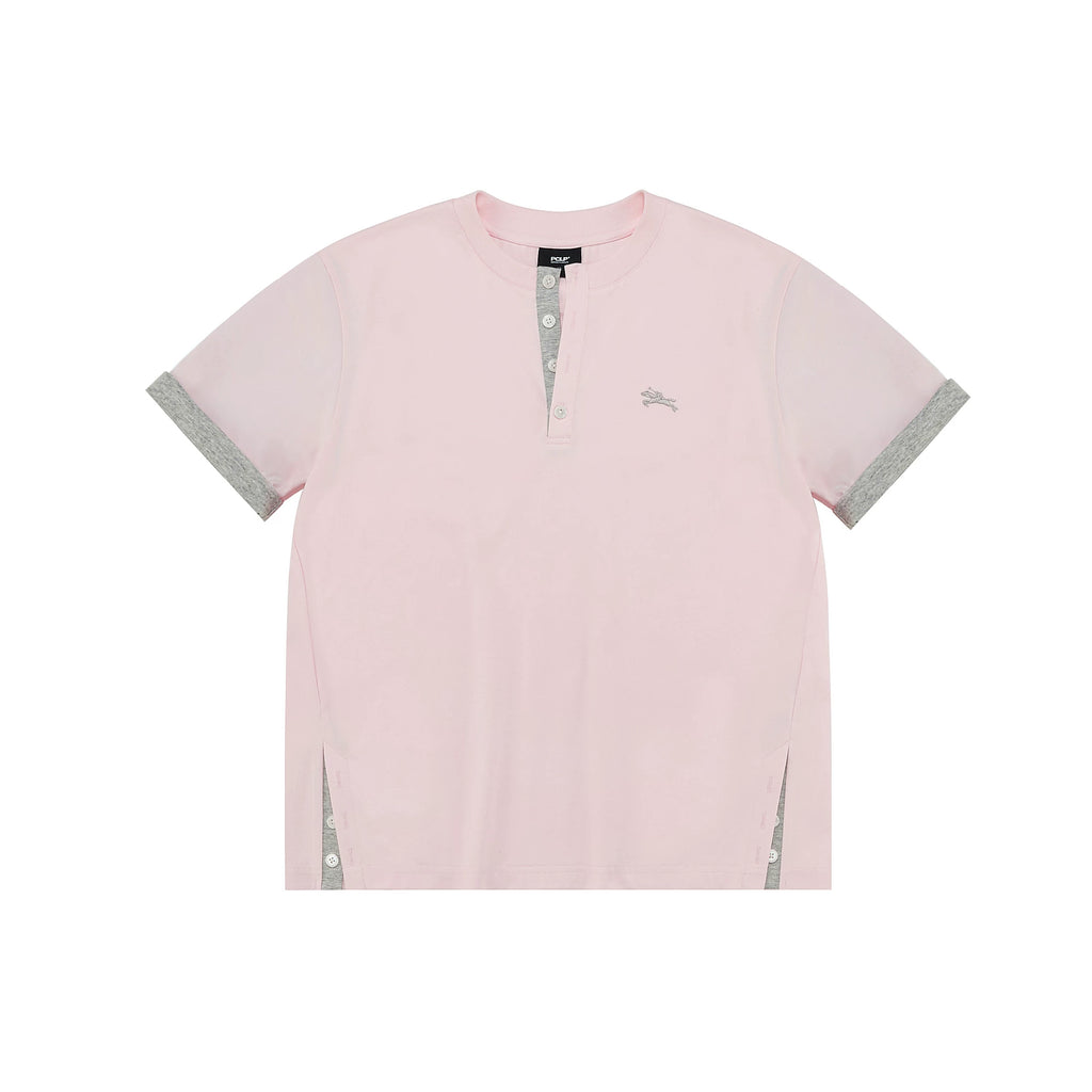 Contrast Trim Henley T-Shirt