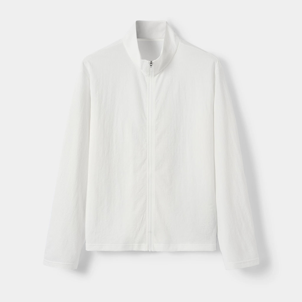 Minimalist Ribbed Zip-Up Jacket