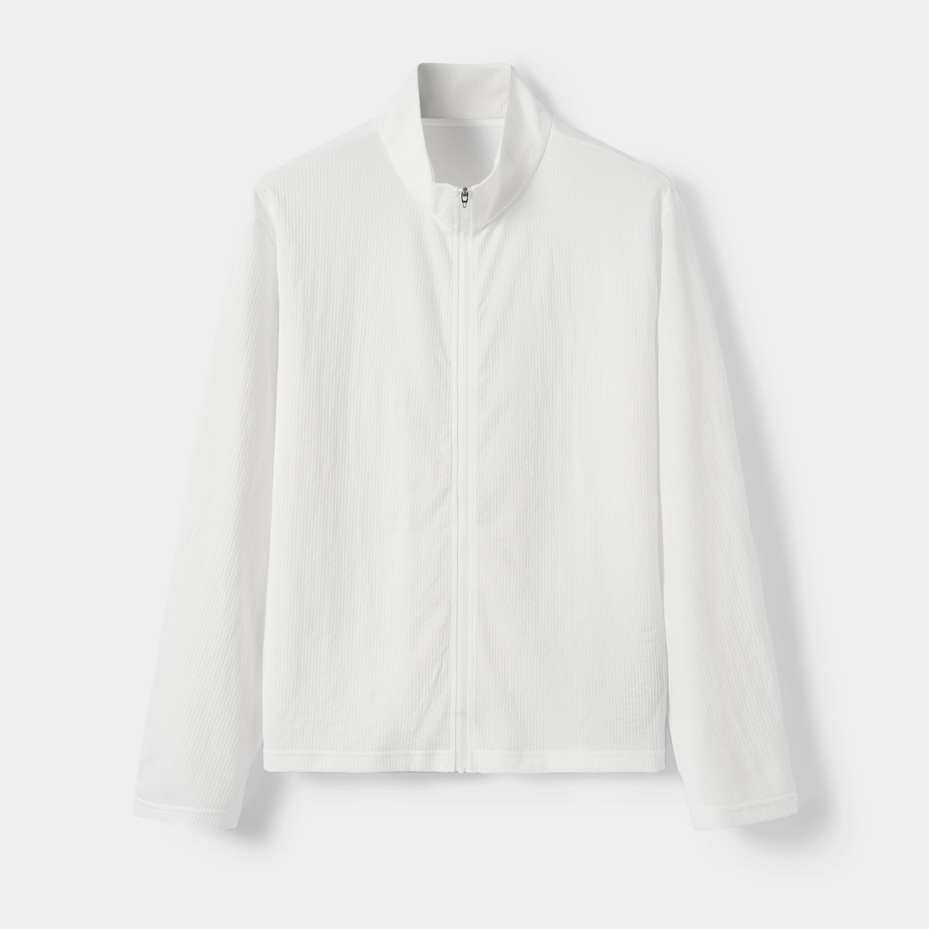 Minimalist Ribbed Zip-Up Jacket