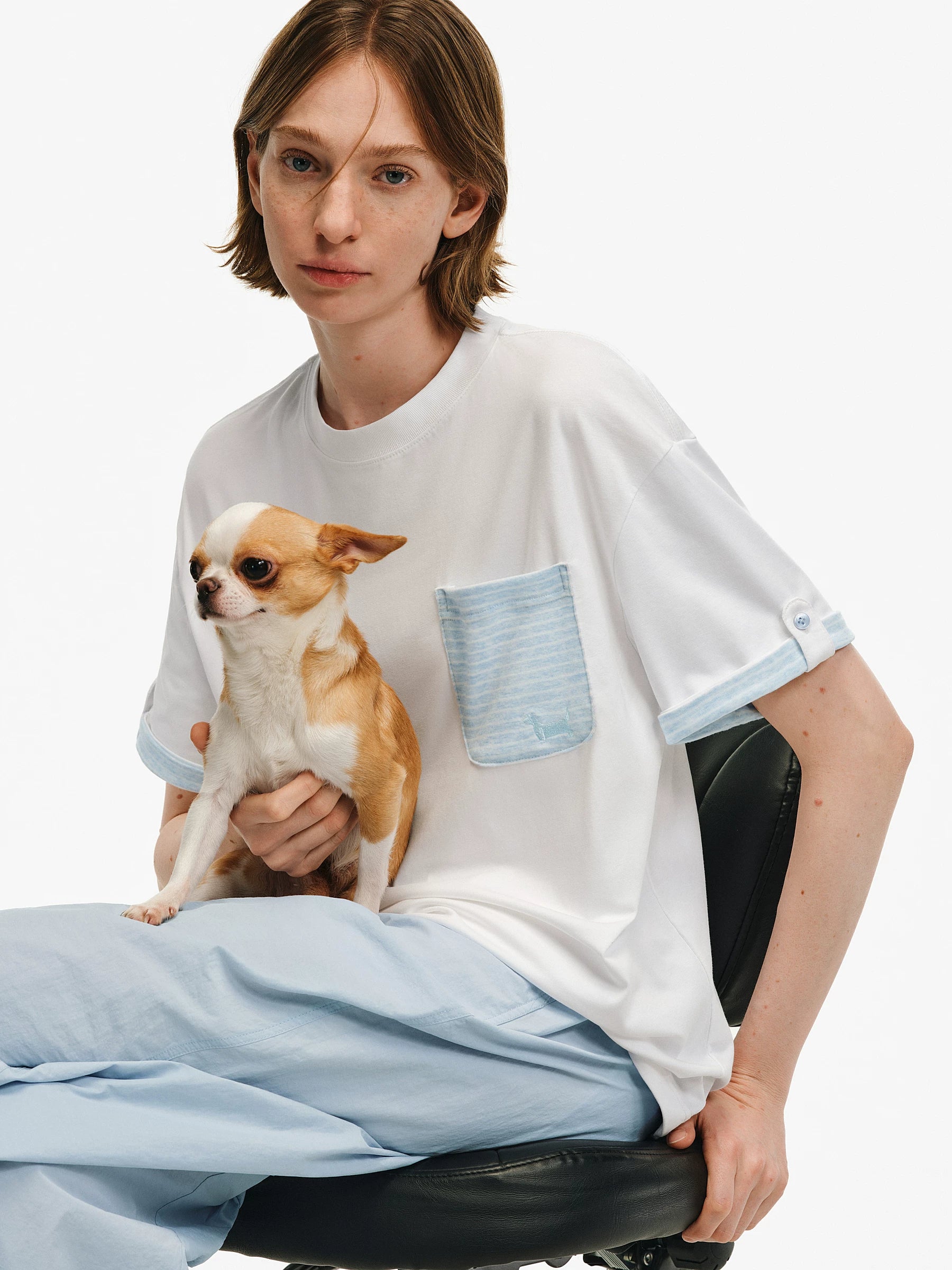 Striped Pocket Cotton T-Shirt