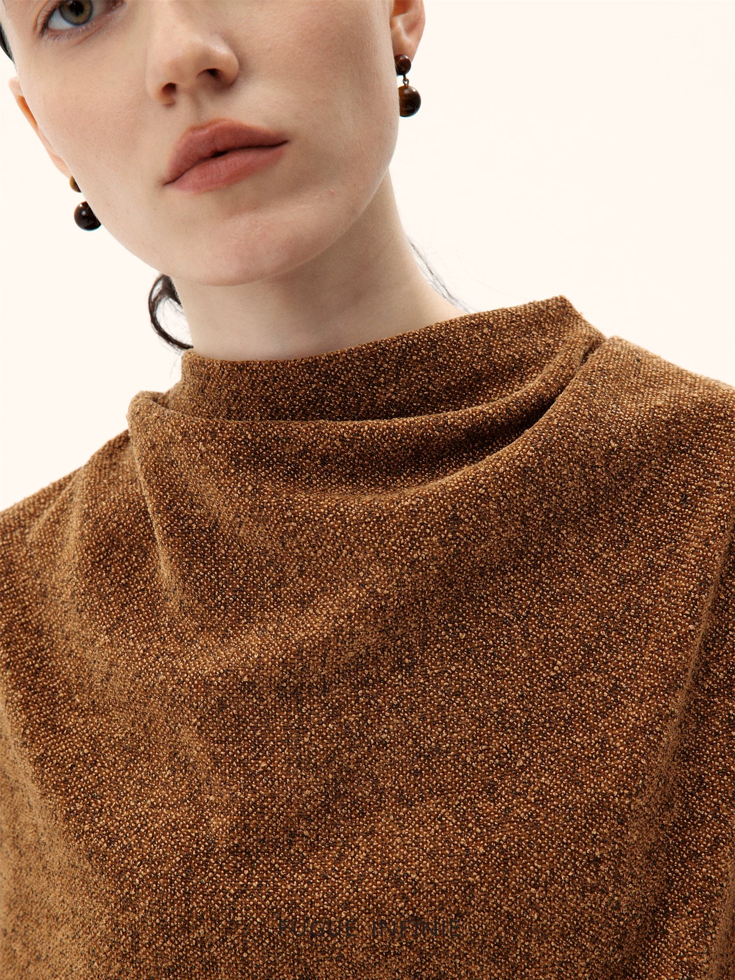 Textured High-Neck Oversized Pullover