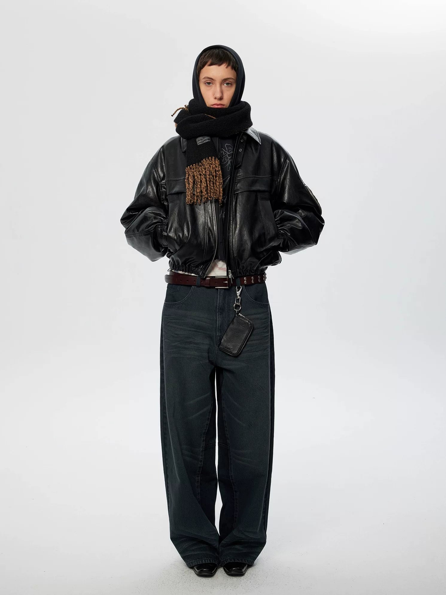 Distressed Patchwork Loose Fit Jeans