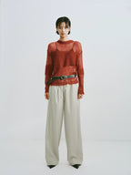 Sheer Mohair Knit Pullover