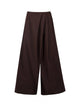 Suede Pleated Wide-Leg Trousers
