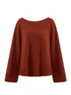 Deep Red Wool Blend Flared Knit Top