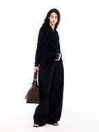 Draped Tencel Sculptural Long-Sleeve Top