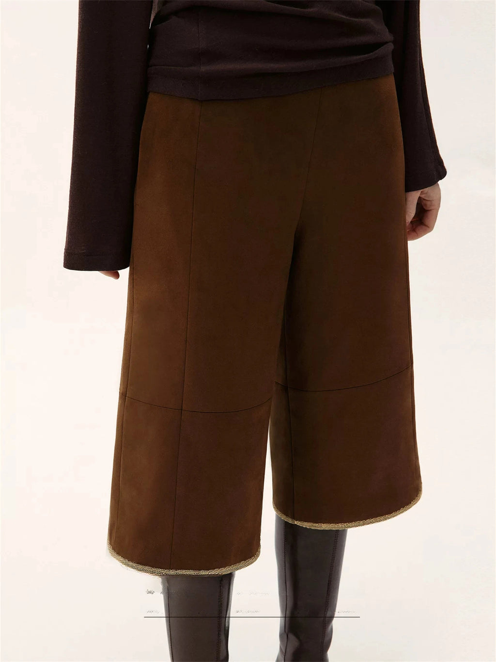 Suede Patchwork Culotte Shorts