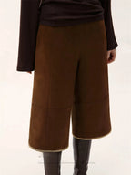 Suede Patchwork Culotte Shorts