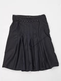 Coated Lightweight Pleated Midi Skirt