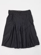 Coated Lightweight Pleated Midi Skirt