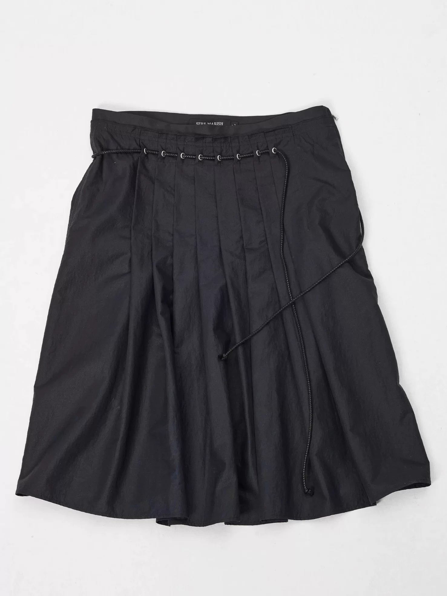Coated Lightweight Pleated Midi Skirt