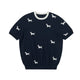 Dachshund Intarsia Knit Short-Sleeve Sweater