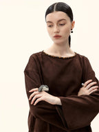 Tiger's Eye Embellished Wide Sleeve Top